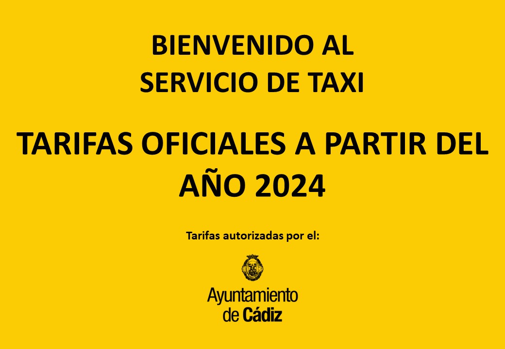 El Excmo. Ayuntamiento de Cádiz regula cada año las tarifas del Servicio de Taxi Urbanas e Interurbanas. Precios IVA incluido